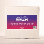 Photo of a 30lb case of Midway Premium Waffle Cone mix
