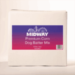 Photo of a 30lb case of Midway Premium Corn Dog Batter mix