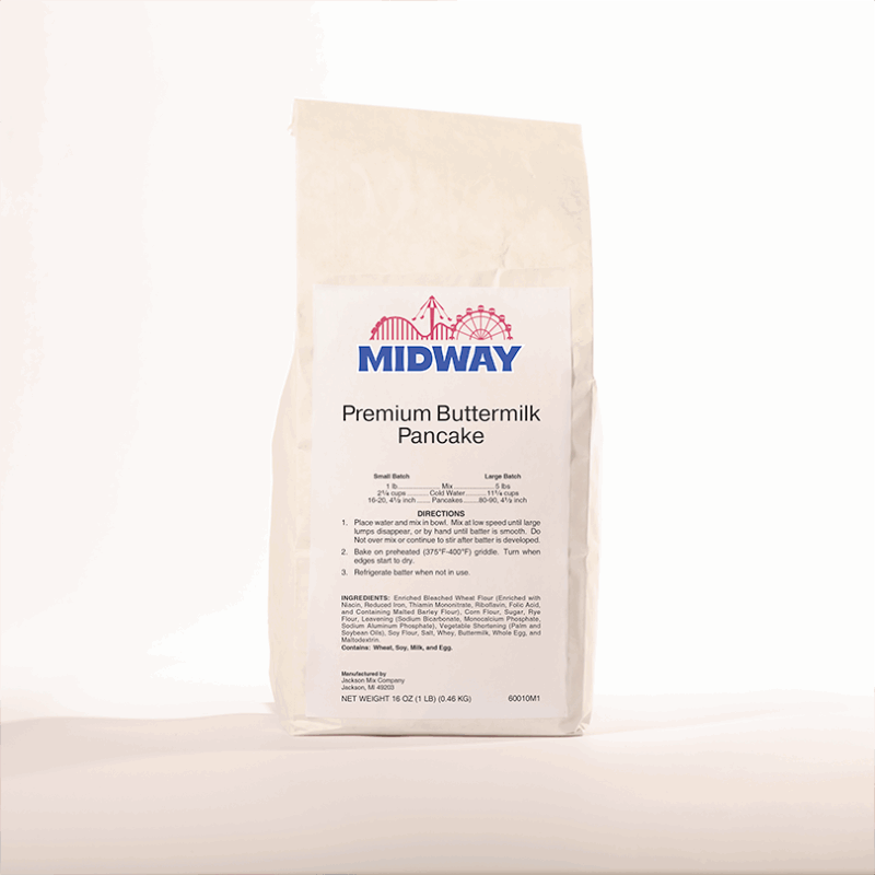 Photo of a 5lb bag of Midway Premium Buttermilk Pancake mix