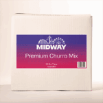 Photo of a 30lb case of Midway Premium Churro mix