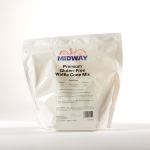 Photo of a bag of Midway Premium Gluten-Free Waffle Cone Mix on a white background